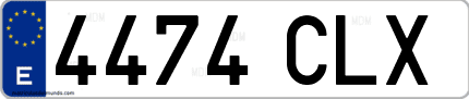 Ejemplo de matrícula de coche ordinaria 4474 CLX