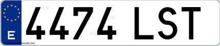 Ejemplo de matrícula española 4474 LST