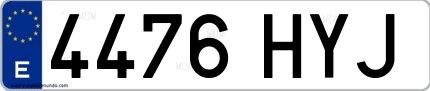 Ejemplo de matrícula española 4476 HYJ