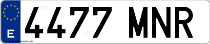 Ejemplo de matrícula de coche ordinaria 4477 MNR