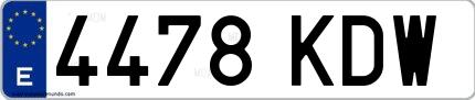 Ejemplo de matrícula española 4478 KDW