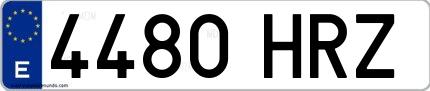 Ejemplo de matrícula española 4480 HRZ