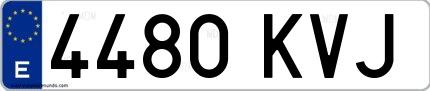 Ejemplo de matrícula española 4480 KVJ