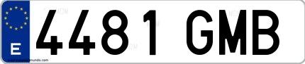 Ejemplo de matrícula española 4481 GMB