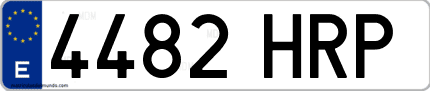 Ejemplo de matrícula de coche ordinaria 4482 HRP