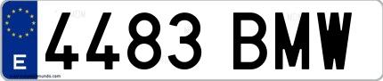 Ejemplo de matrícula española 4483 BMW
