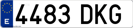 Ejemplo de matrícula de coche ordinaria 4483 DKG