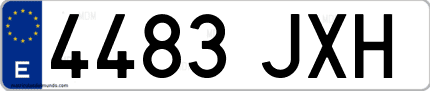 Ejemplo de matrícula de coche ordinaria 4483 JXH