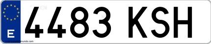 Ejemplo de matrícula española 4483 KSH