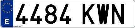 Ejemplo de matrícula española 4484 KWN