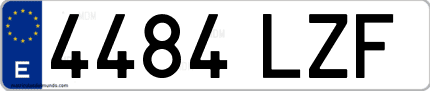 Ejemplo de matrícula de coche ordinaria 4484 LZF