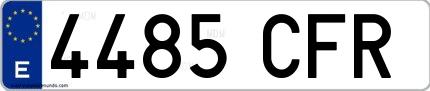 Ejemplo de matrícula española 4485 CFR