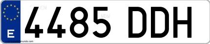Ejemplo de matrícula española 4485 DDH