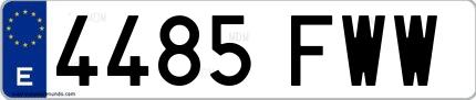 Ejemplo de matrícula española 4485 FWW