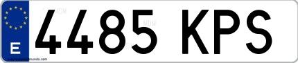 Ejemplo de matrícula española 4485 KPS