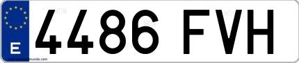 Ejemplo de matrícula española 4486 FVH