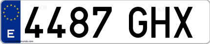 Ejemplo de matrícula de coche ordinaria 4487 GHX
