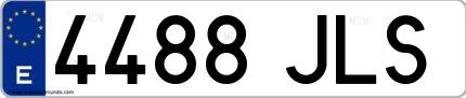 Ejemplo de matrícula española 4488 JLS