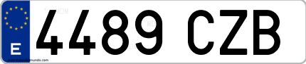 Ejemplo de matrícula de coche ordinaria 4489 CZB