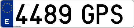 Ejemplo de matrícula de coche ordinaria 4489 GPS