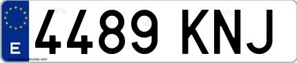 Ejemplo de matrícula española 4489 KNJ
