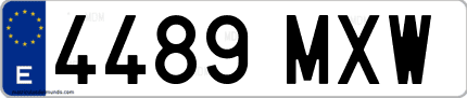 Ejemplo de matrícula de coche ordinaria 4489 MXW