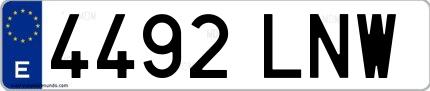 Ejemplo de matrícula española 4492 LNW