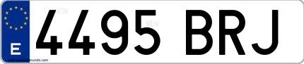 Ejemplo de matrícula española 4495 BRJ