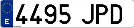 Ejemplo de matrícula española 4495 JPD