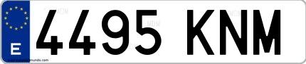 Ejemplo de matrícula española 4495 KNM