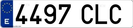 Ejemplo de matrícula española 4497 CLC
