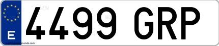 Ejemplo de matrícula española 4499 GRP