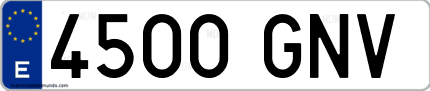 Ejemplo de matrícula de coche ordinaria 4500 GNV