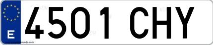 Ejemplo de matrícula española 4501 CHY