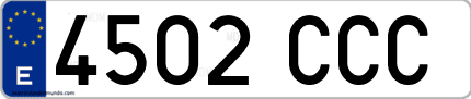 Ejemplo de matrícula de coche ordinaria 4502 CCC