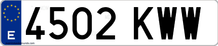 Ejemplo de matrícula de coche ordinaria 4502 KWW