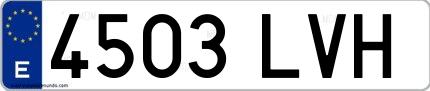 Ejemplo de matrícula española 4503 LVH