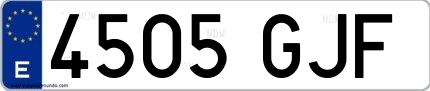 Ejemplo de matrícula española 4505 GJF