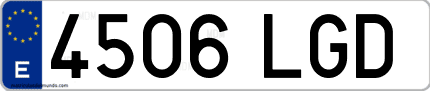 Ejemplo de matrícula de coche ordinaria 4506 LGD