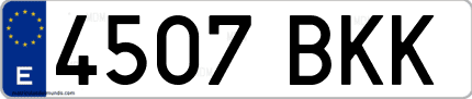 Ejemplo de matrícula de coche ordinaria 4507 BKK