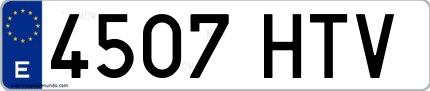 Ejemplo de matrícula española 4507 HTV