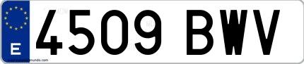 Ejemplo de matrícula española 4509 BWV