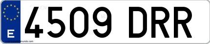 Ejemplo de matrícula española 4509 DRR