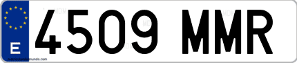 Ejemplo de matrícula de coche ordinaria 4509 MMR