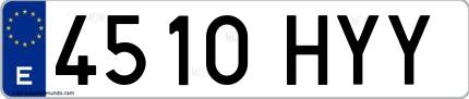 Ejemplo de matrícula española 4510 HYY