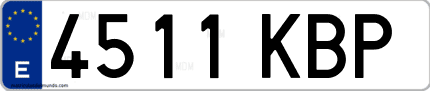 Ejemplo de matrícula de coche ordinaria 4511 KBP