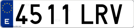 Ejemplo de matrícula de coche ordinaria 4511 LRV