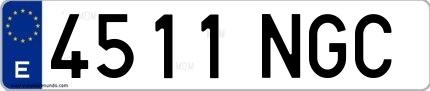 Ejemplo de matrícula española 4511 NGC