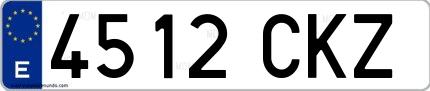 Ejemplo de matrícula española 4512 CKZ