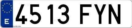 Ejemplo de matrícula española 4513 FYN